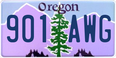 OR license plate 901AWG