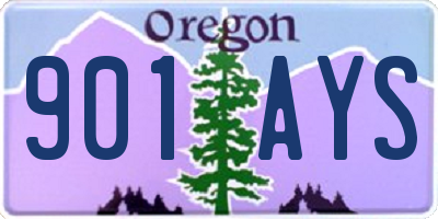 OR license plate 901AYS