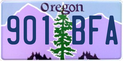 OR license plate 901BFA