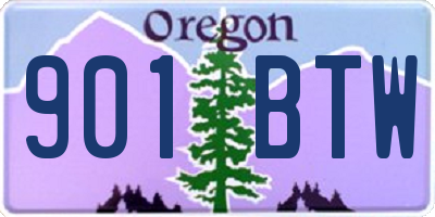 OR license plate 901BTW