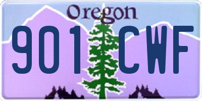 OR license plate 901CWF