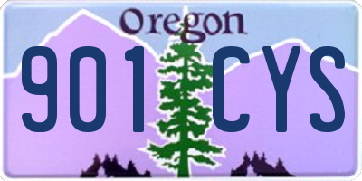 OR license plate 901CYS