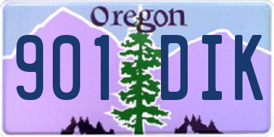 OR license plate 901DIK