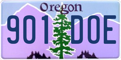 OR license plate 901DOE
