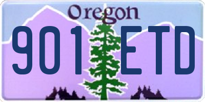 OR license plate 901ETD