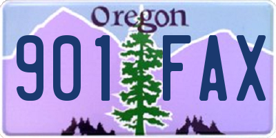 OR license plate 901FAX