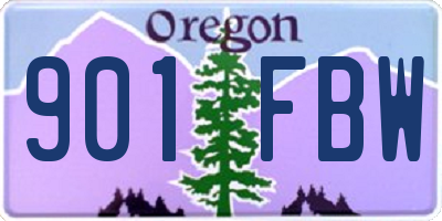 OR license plate 901FBW