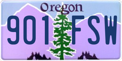 OR license plate 901FSW