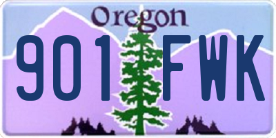 OR license plate 901FWK