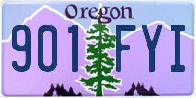 OR license plate 901FYI