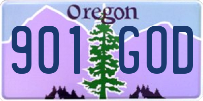 OR license plate 901GOD