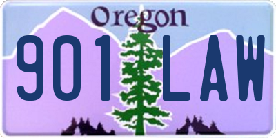 OR license plate 901LAW