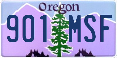 OR license plate 901MSF