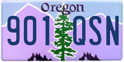 OR license plate 901QSN