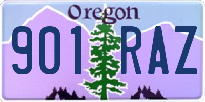 OR license plate 901RAZ
