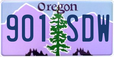 OR license plate 901SDW