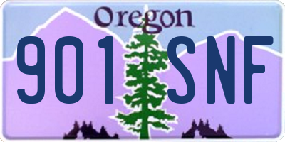 OR license plate 901SNF