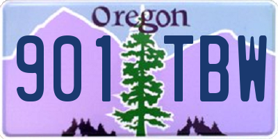 OR license plate 901TBW