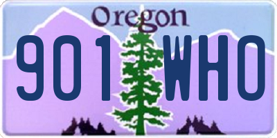 OR license plate 901WHO
