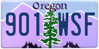 OR license plate 901WSF