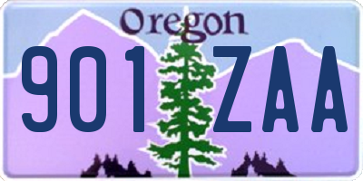 OR license plate 901ZAA
