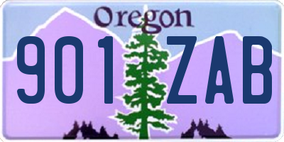 OR license plate 901ZAB