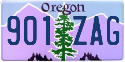 OR license plate 901ZAG