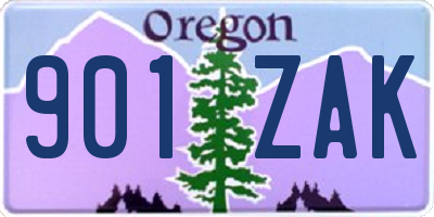 OR license plate 901ZAK