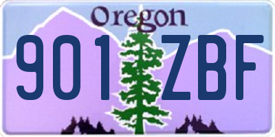 OR license plate 901ZBF