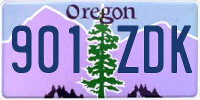 OR license plate 901ZDK