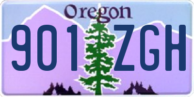 OR license plate 901ZGH