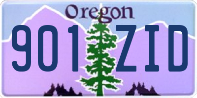 OR license plate 901ZID