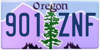 OR license plate 901ZNF