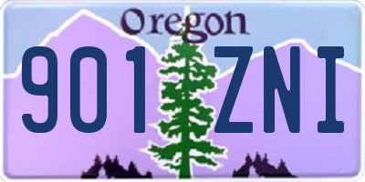 OR license plate 901ZNI