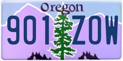 OR license plate 901ZOW