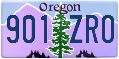 OR license plate 901ZRO
