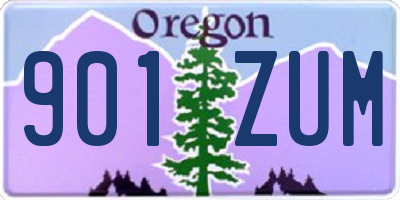 OR license plate 901ZUM