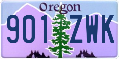 OR license plate 901ZWK