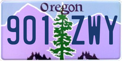OR license plate 901ZWY