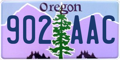 OR license plate 902AAC