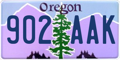 OR license plate 902AAK