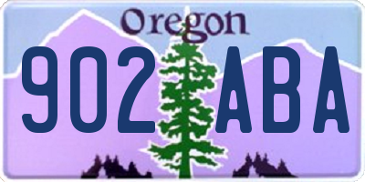 OR license plate 902ABA