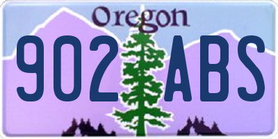 OR license plate 902ABS