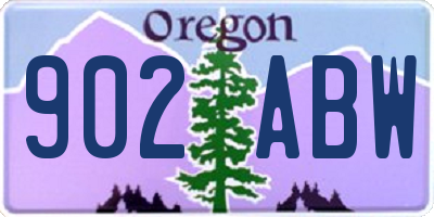 OR license plate 902ABW