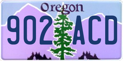 OR license plate 902ACD