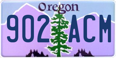 OR license plate 902ACM
