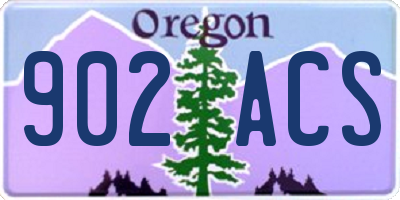 OR license plate 902ACS