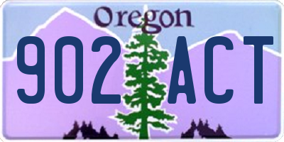 OR license plate 902ACT