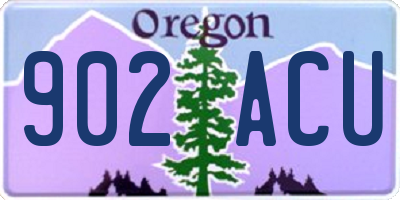 OR license plate 902ACU