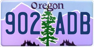 OR license plate 902ADB